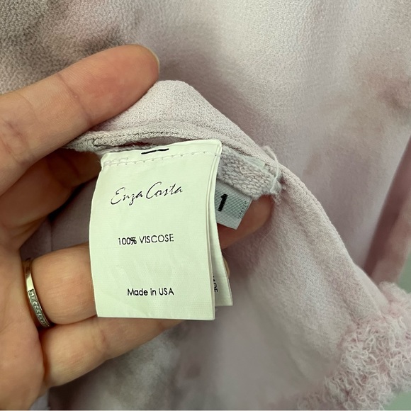 Enza Costa Viscose Light Pink Tie Dye Like Blouse Size 1 (Small) - Picture 5 of 8
